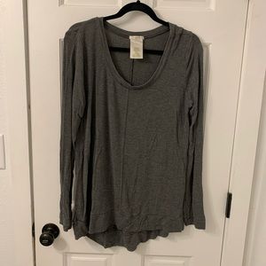 Slouchy Gray Long-Sleeved Lounge Top